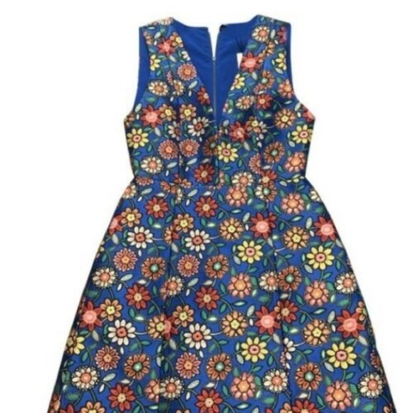 ALICE + OLIVIA Flared floral-jacquard mini dress 8 - Picture 3 of 6